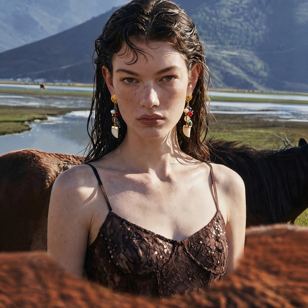 Laurel Stone Drop Earrings
