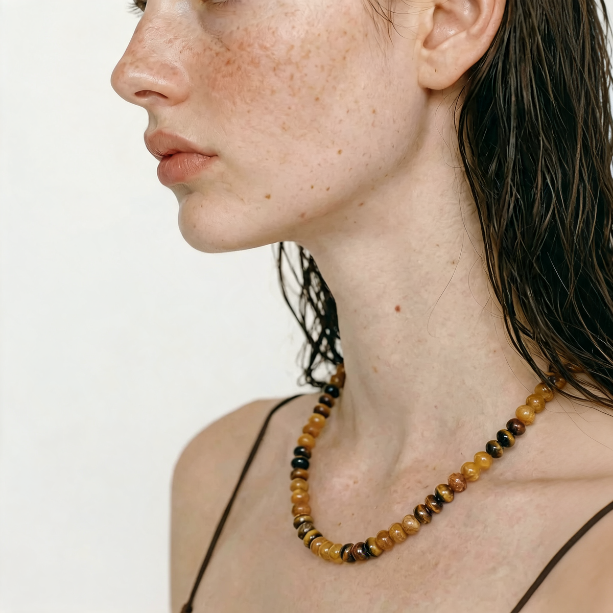 Lyra Stone Bead Necklace