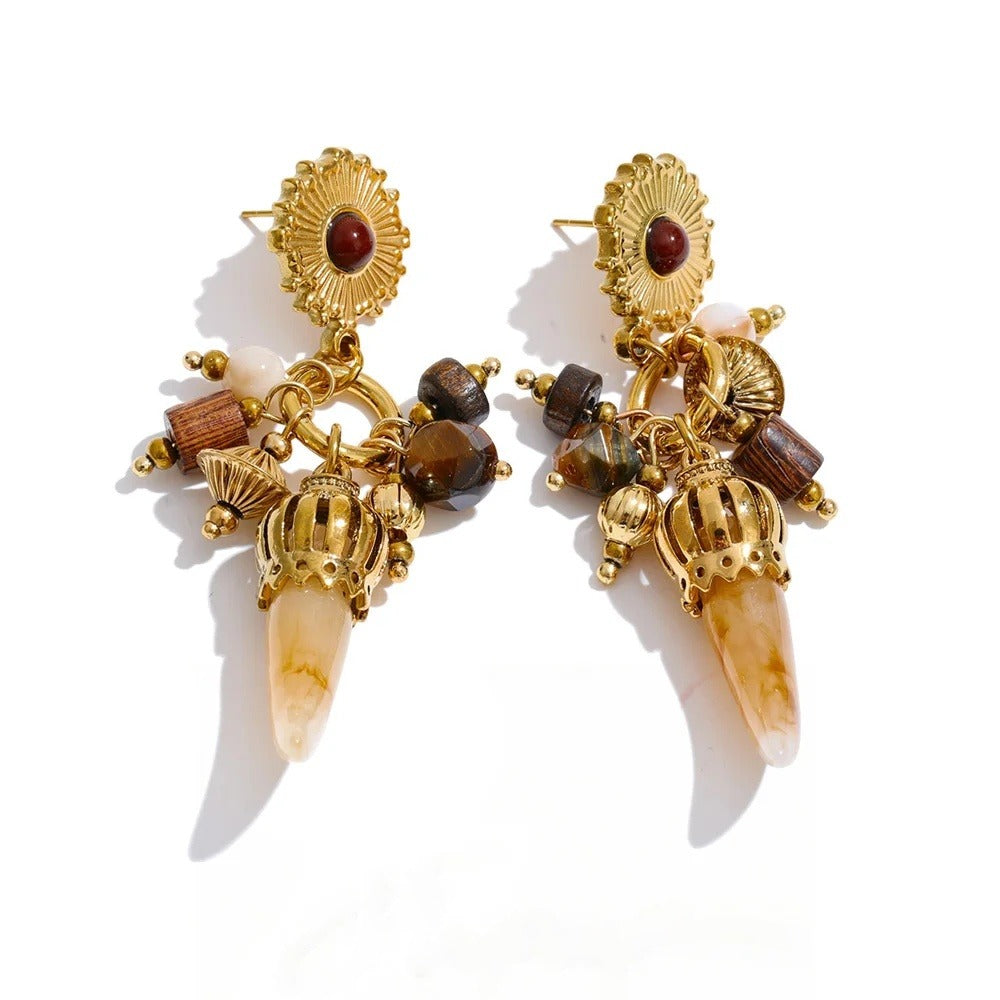 Elsie Resin Horn Earrings