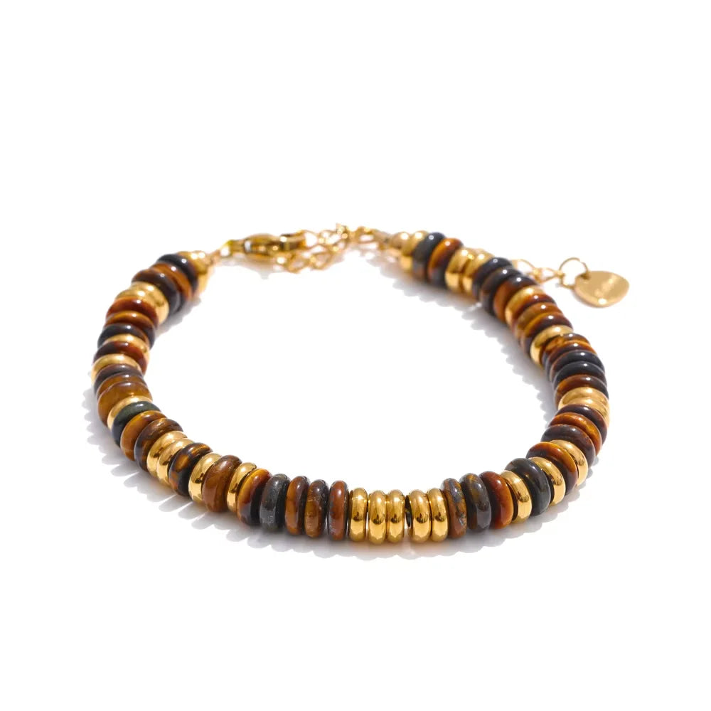 Sedona Stone Bead Bangle in Amber