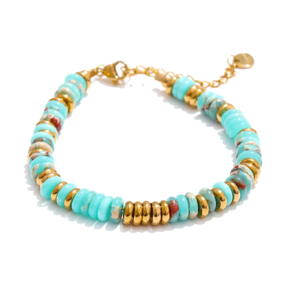 Sedona Stone Bead Bangle in Desert Turquoise