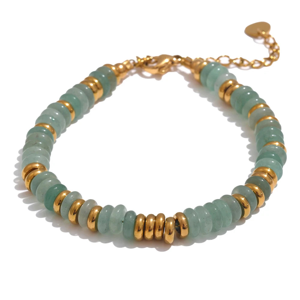 Sedona Stone Bead Bangle in Sage