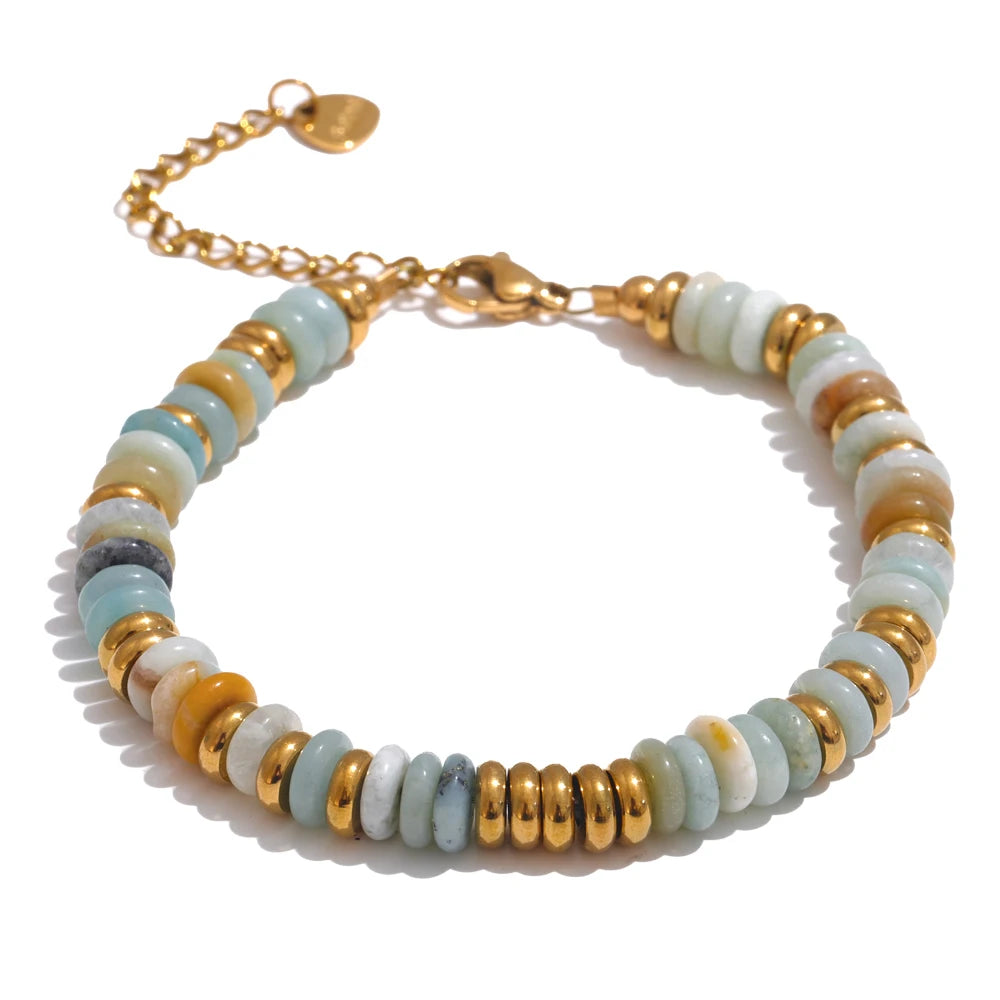 Sedona Stone Bead Bangle in Seaglass