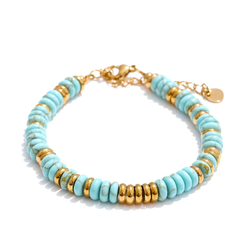 Sedona Stone Bead Bangle in Turquoise