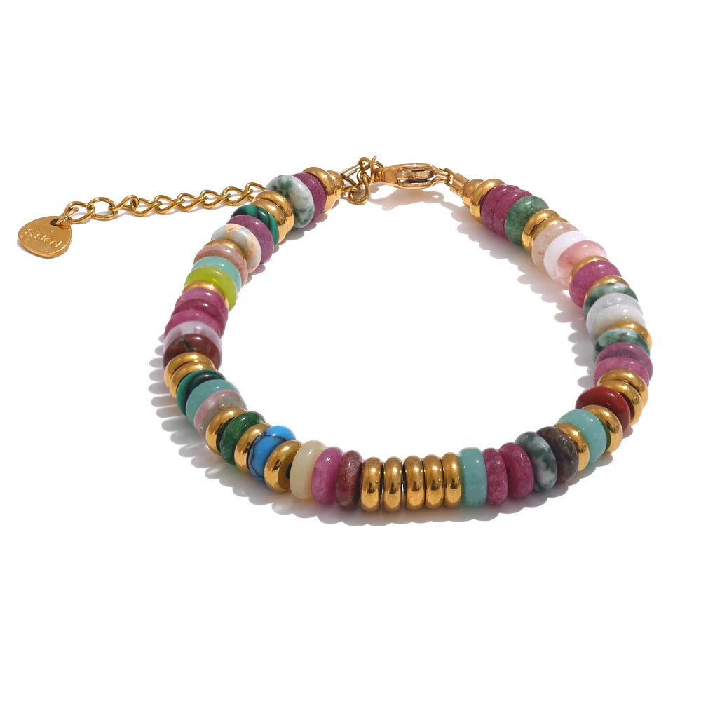 Sedona Stone Bead Bangle in Wildflower