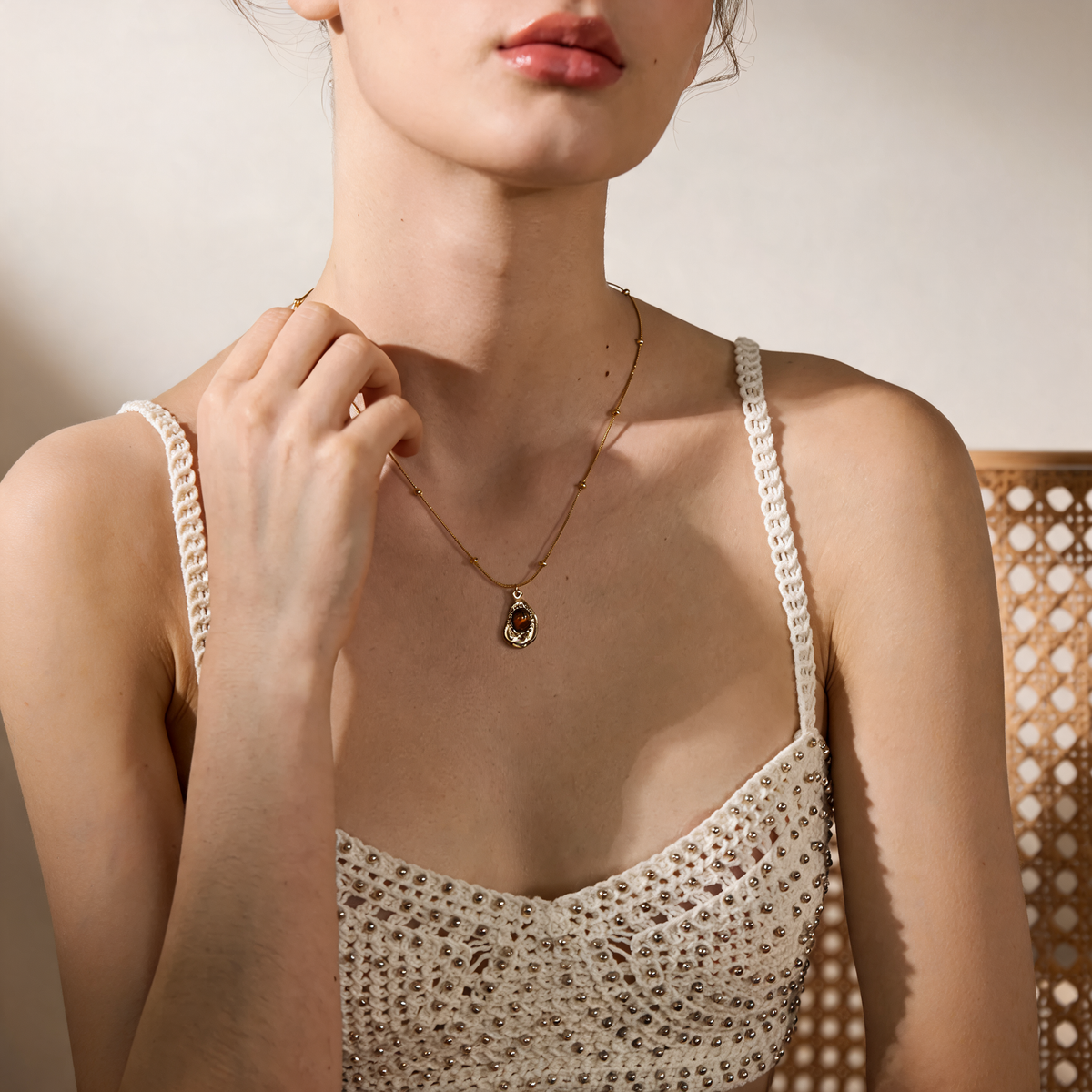 Wynn Tiger Stone Necklace